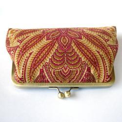 Bags And Purses, Clutch, bridesmaid, kisslock, silk, pKisslock Clutch Silk Lined Red Peacock